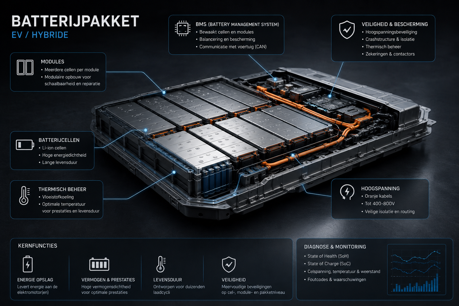 Elektrisch voertuig batterijpakket diagnose en herstel